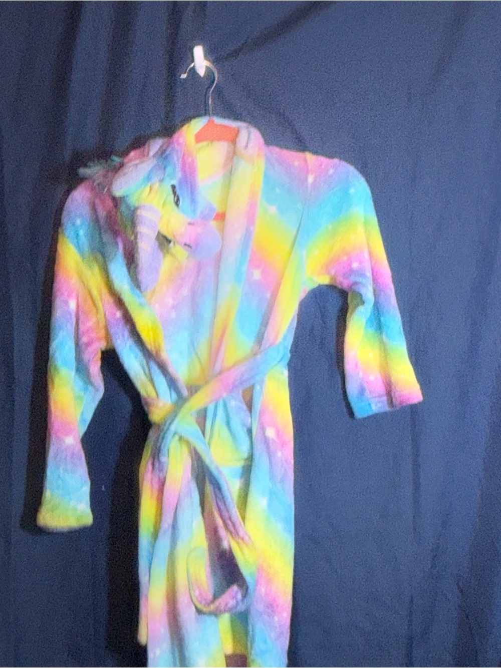 Kids Rainbow Unicorn Plush Robe - Multicolor